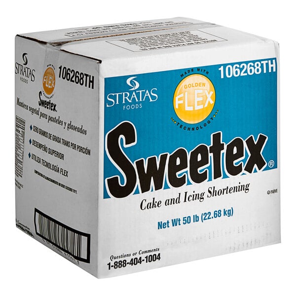 Stratas Sweetex Golden Flex Cake & Icing Shortening 50 lb. – Bulk Hi-Ratio Baking Fat