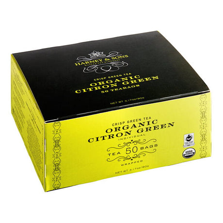 Harney & Sons Organic Citron Green Tea Bags - 50/Box