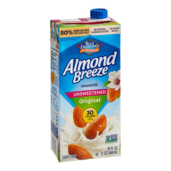 Almond Breeze Unsweetened Almond Milk 32 fl. oz. - 12/Case