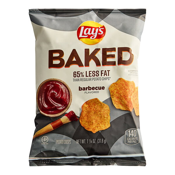 Lay's Baked Barbecue Potato Chips 1.125 oz. - 64/Case