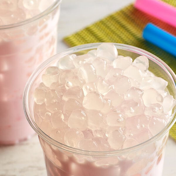 Bossen Lychee Crystal Boba in Syrup 4.4 lb. - 6/Case