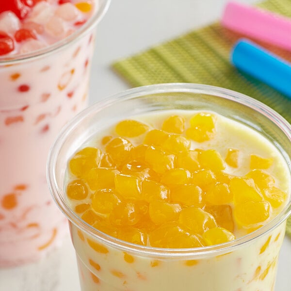 Bossen Mango Crystal Boba in Syrup 4.4 lb. - 6/Case