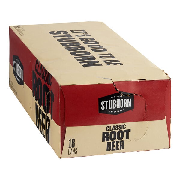 Stubborn Classic Root Beer Soda 12 fl. oz. - 18/Case
