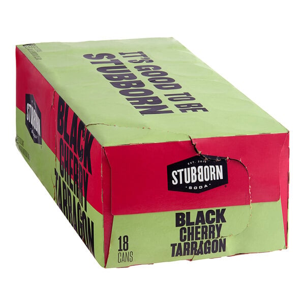 Stubborn Black Cherry Tarragon Soda 12 fl. oz. - 18/Case