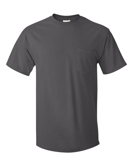 Hanes® Authentic Crewneck Short Sleeve Pocket T-Shirt