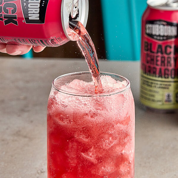 Stubborn Black Cherry Tarragon Soda 12 fl. oz. - 18/Case