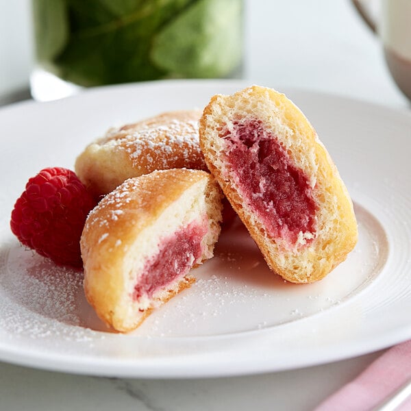 White Toque Heritage Raspberry Filled Mini Beignet - 105/Case