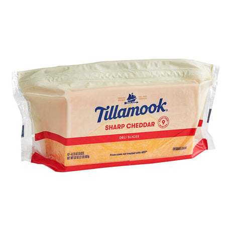 Tillamook Deli Sliced Sharp Yellow Cheddar Cheese - 252/Case