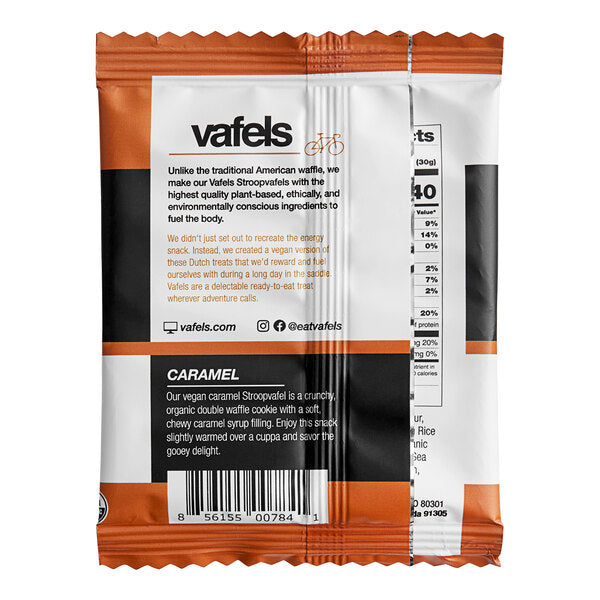 Vafels Individually Wrapped Vegan Caramel Stroopwafel 12-Count 1.06 oz. - 12/Case