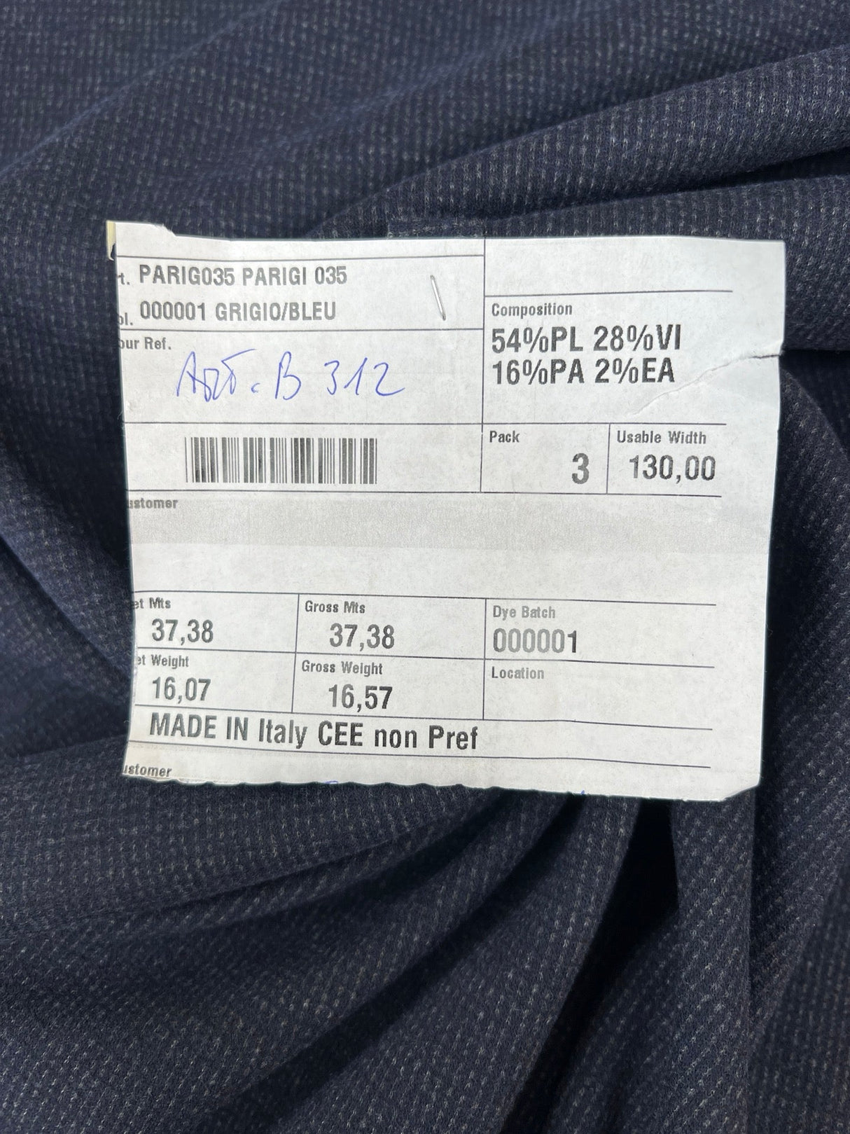 Polyester Blend Knit Gray-Blue Striped