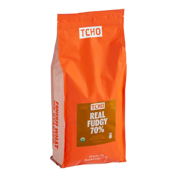 TCHO Real Fudgy 70% Dark Chocolate Hexagons 6.6 lb. - 3/Case