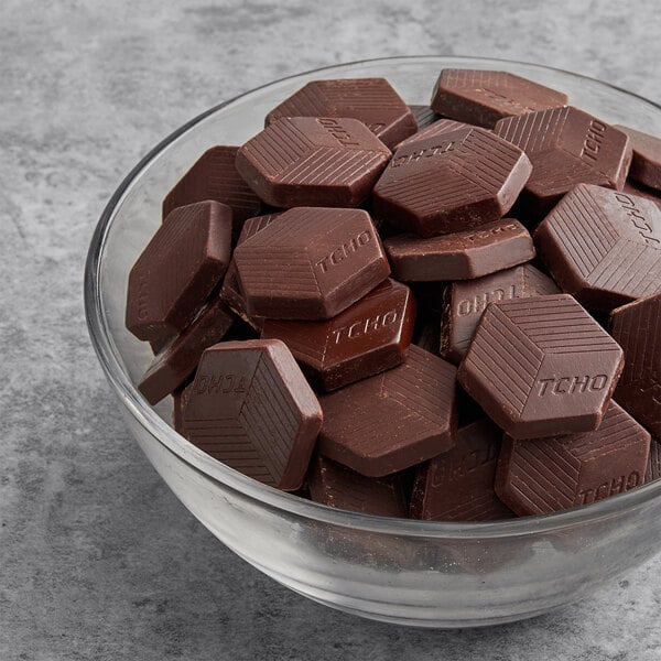 TCHO Mighty Mosaic 62% Dark Chocolate Hexagons 25 lb.