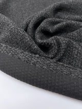 Italian Fused Knitted Acrylic Wool Fabric Gray Black