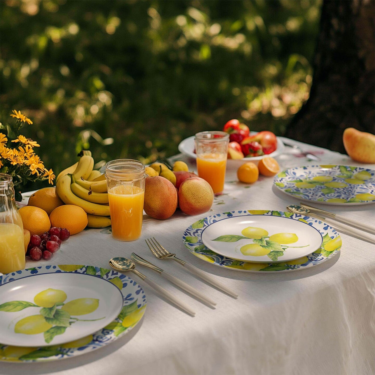 20 Count Elegant 8 Inch Earthtrends Tuscan Design Disposable Paper Plates