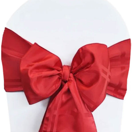 10 Pieces Apple Red Plaid Jacquard Polyester Chair Sashes 7.5"x108" for Elegant Celebrations