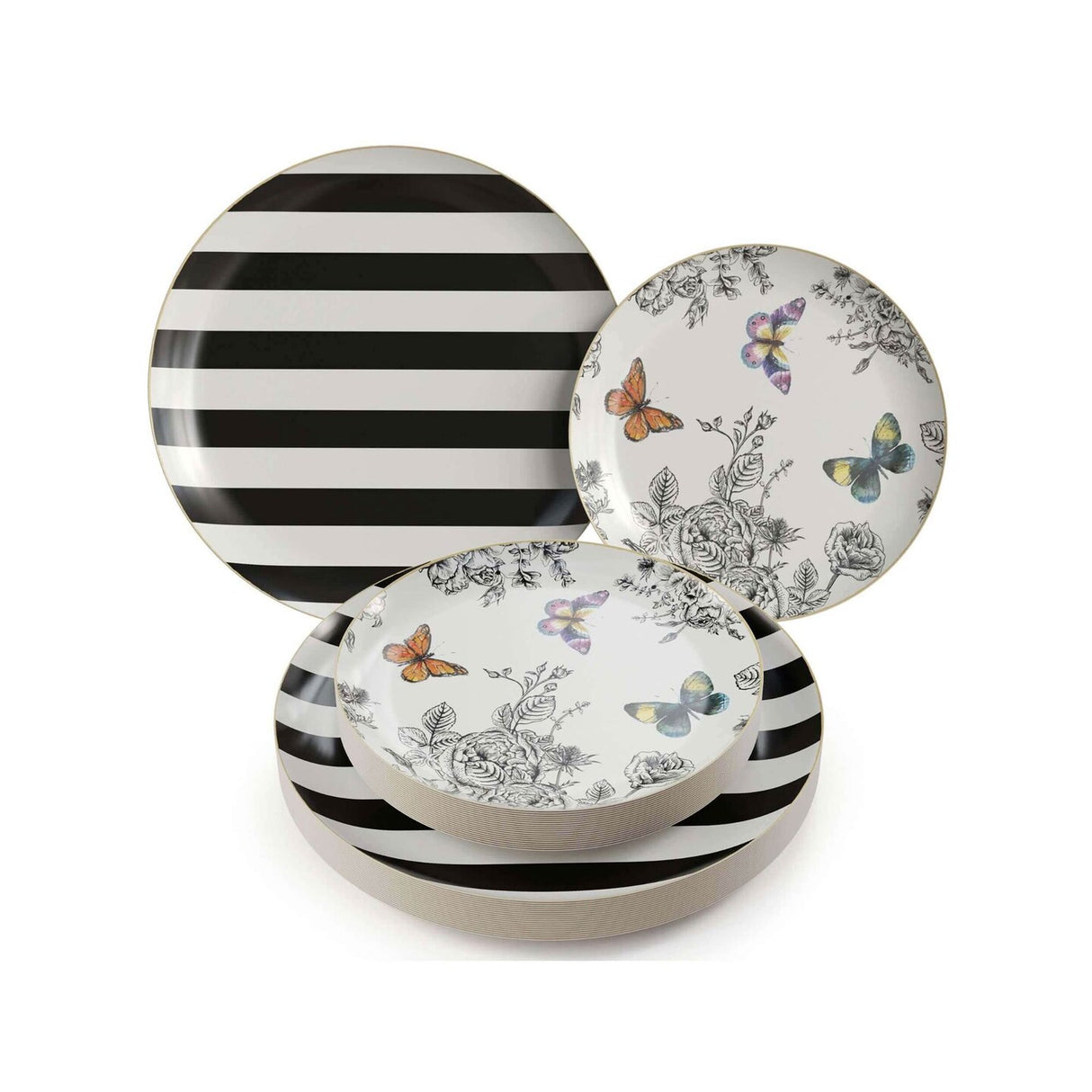 20 Count Earthtrends Monarch Design Paper Plates Add Elegance to Any Table Setting 10 Inch