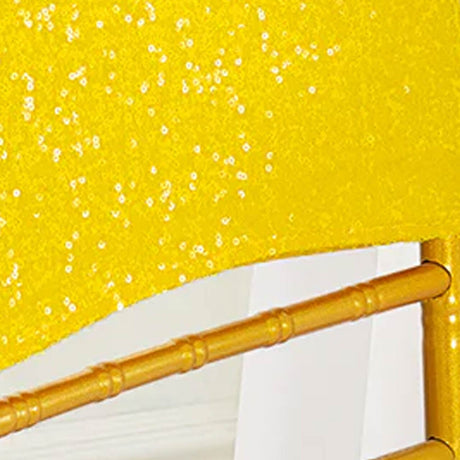 1 Piece Canary Yellow Sequin Spandex Chair Cap 13.5 inch by 10 inch Party Decor