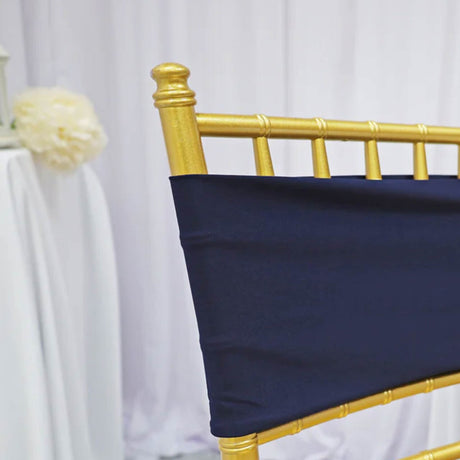 10 Pieces Navy Blue Stretch Spandex Chair Bands for Banquet Chairs 7 x 13 Inches