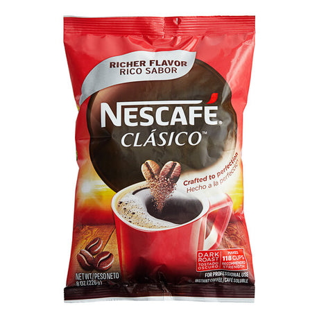 Nescafe Clasico Instant Coffee Pouch 8 oz. - 12/Case