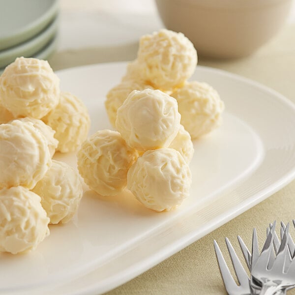 TCHO Choco Blanco 35% White Oat Milk Chocolate Hexagons 6.6 lb. - 3/Case