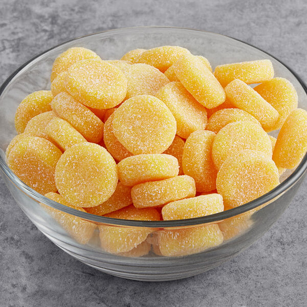 Vidal Sour Gummy Pineapple and Orange Bites 2.2 lb. - 12/Case