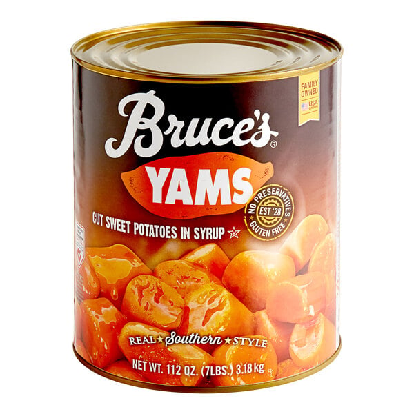 Bruce's Cut Sweet Potatoes in Light Syrup #10 Can - 6/Case
