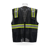 Multi Pocket High Visibility Reflective Safety Vest with Zipper Front 100% Polyester