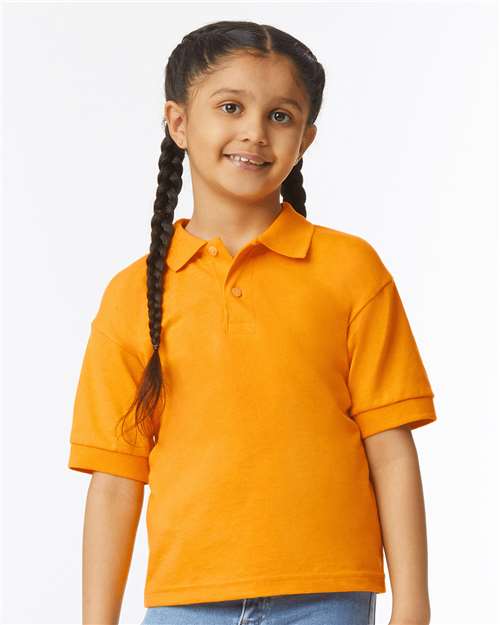 Gildan® Youth DryBlend Jersey Polo Fabric Moisture Wicking Cotton Polyester Knit Material