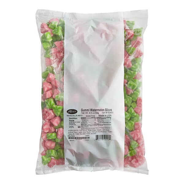 Albanese Watermelon Gummi Slices 4.5 lb. - 4/Case