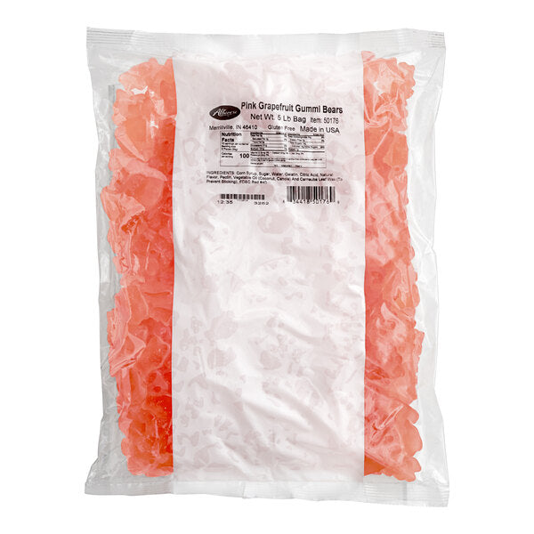 Albanese Pink Grapefruit Gummi Bears 5 lb. - 4/Case