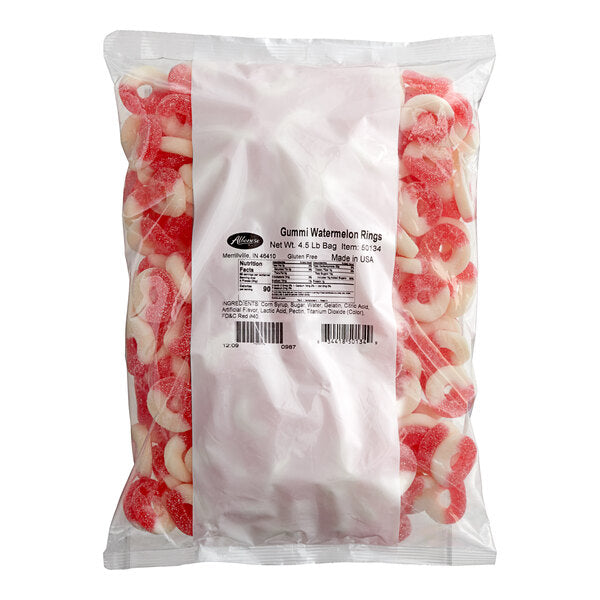 Albanese Watermelon Gummi Rings 4.5 lb. - 4/Case