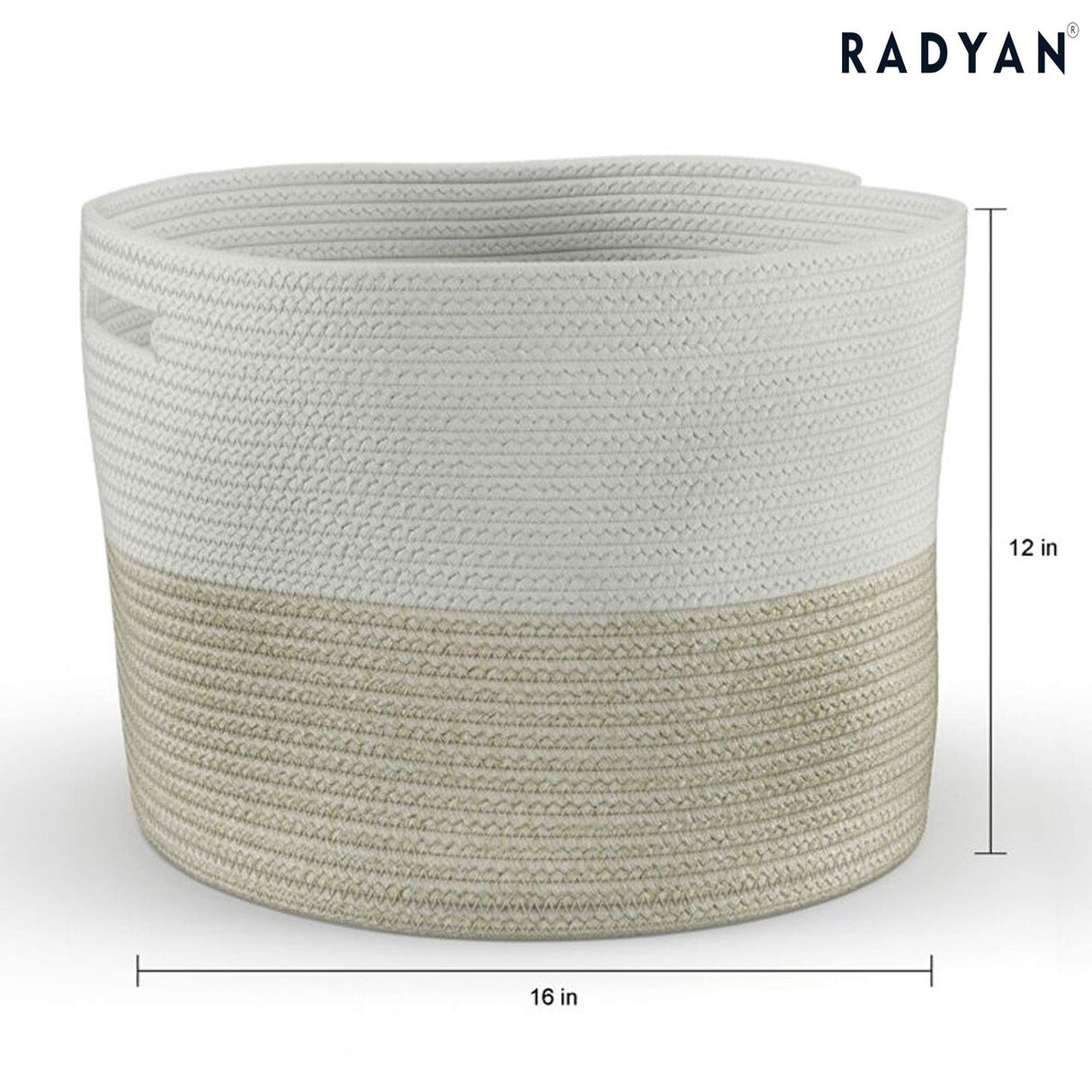 MoDRN Cotton and Polyester Storage Basket, Beige