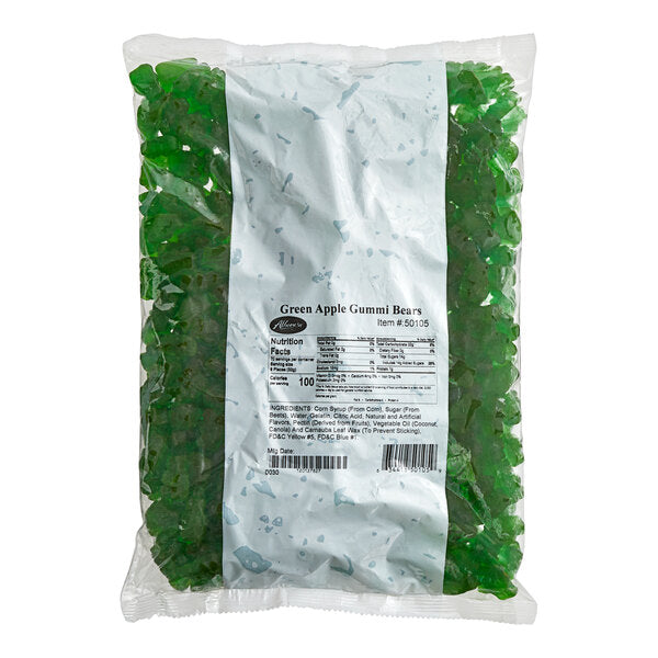 Albanese Green Apple Gummi Bears 5 lb. - 4/Case