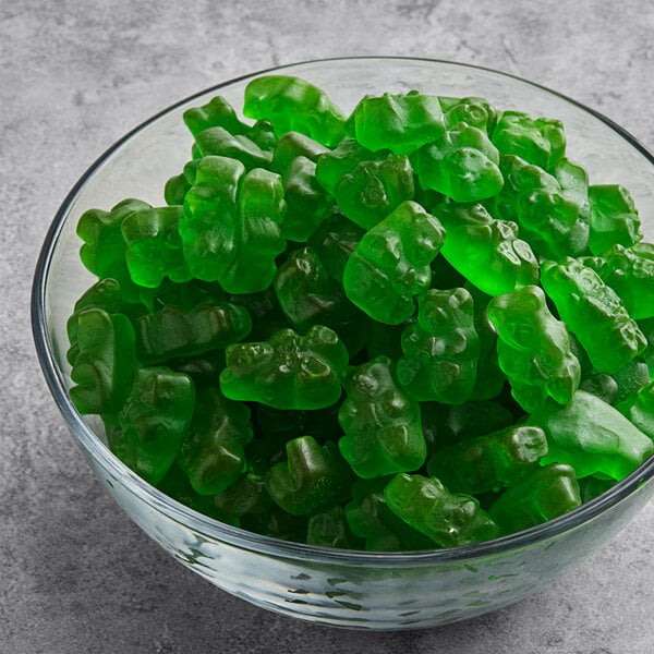 Albanese Green Apple Gummi Bears 5 lb. - 4/Case