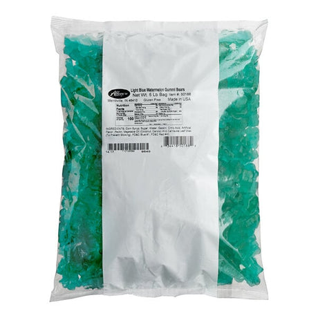 Albanese Light Blue Watermelon Gummi Bears 5 lb. - 4/Case