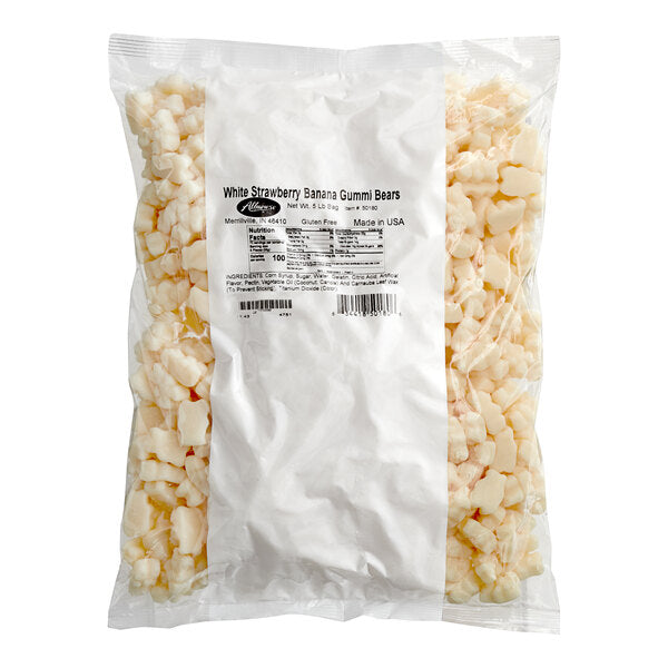 Albanese White Strawberry Banana Gummi Bears 5 lb.