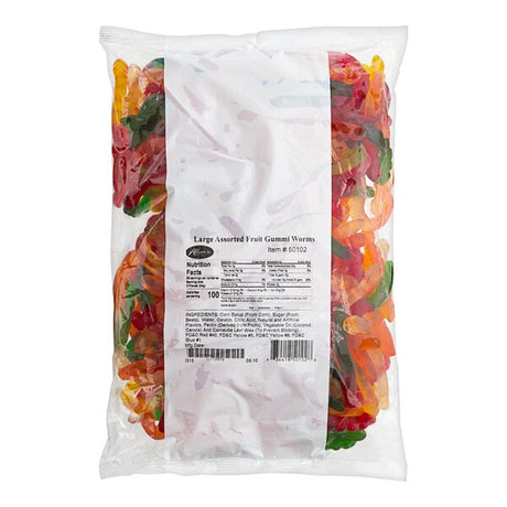 Albanese Large Assorted Fruit Gummi Worms 5 lb.