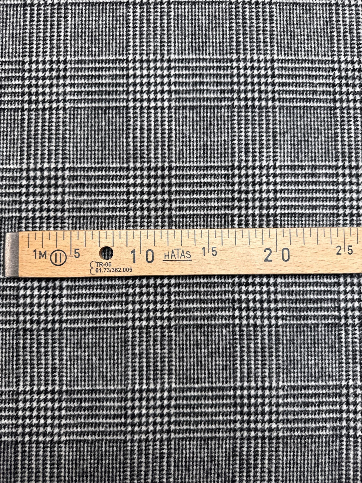 Wool Tweed Checked Gray Black