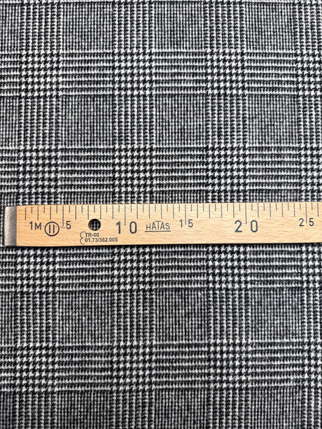 Wool Tweed Checked Gray Black