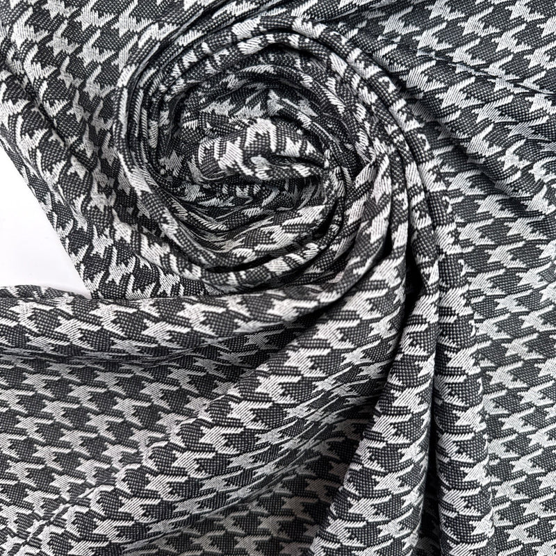 Houndstooth Knitted Polyamide Elastane Gray Black