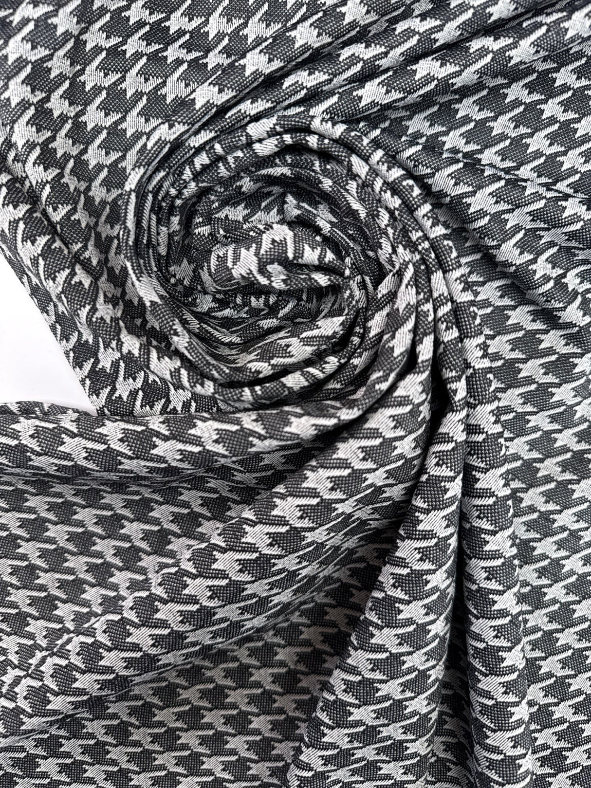 Houndstooth Knitted Polyamide Elastane Gray Black