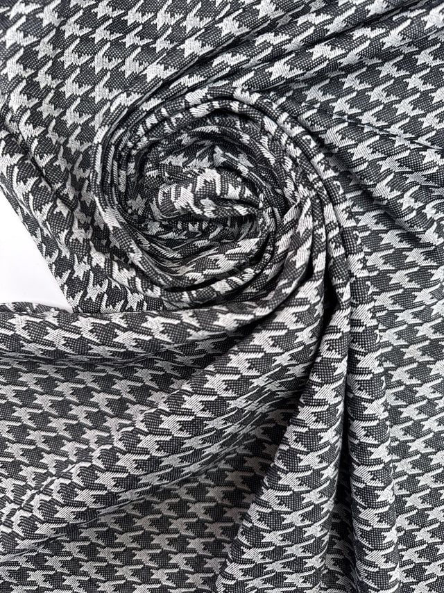 Houndstooth Knitted Polyamide Elastane Gray Black