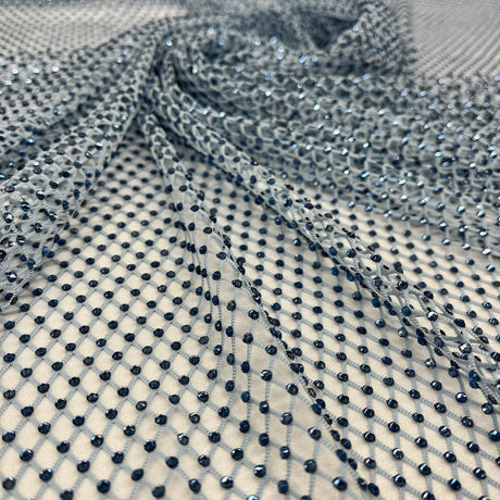 1 Yard Diamond Fishnet Fabric Stretch Lace, Soft Nylon Spandex Blend, 58" Width,