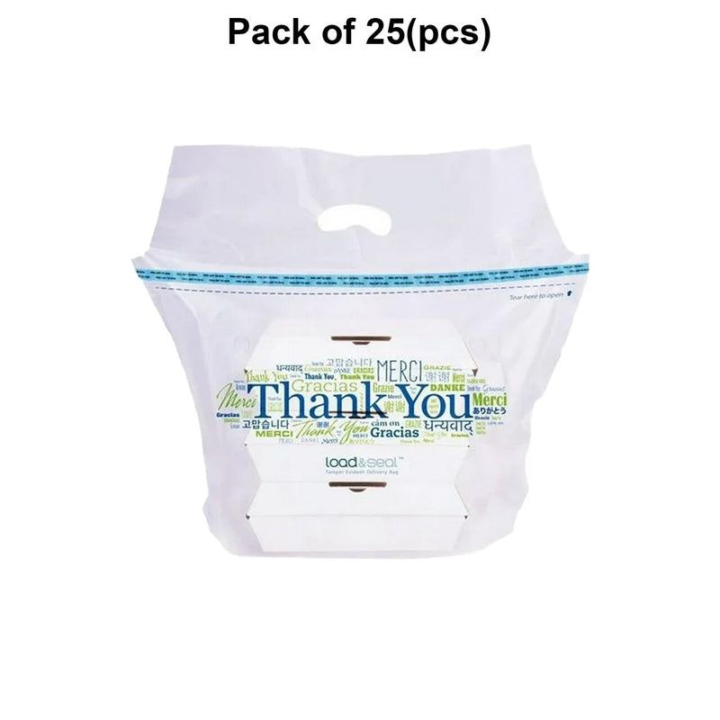 Hilex Poly Thank You Load and Seal Polyethylene Natural 1.5 Mil Tamper Evident Delivery Bag, 21 x 17 x 9 inch -- 500 per case
