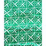 Naija To The Max Synthetic Satin Fabric - Green White African Print, 58" Width (Per Yard)
