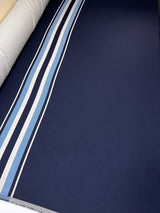 Polyester Blend Twill Striped Blue White