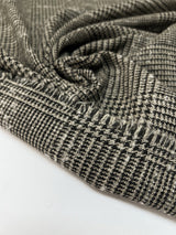 Cotton Wool Bouclé Houndstooth Check Gray-Beige