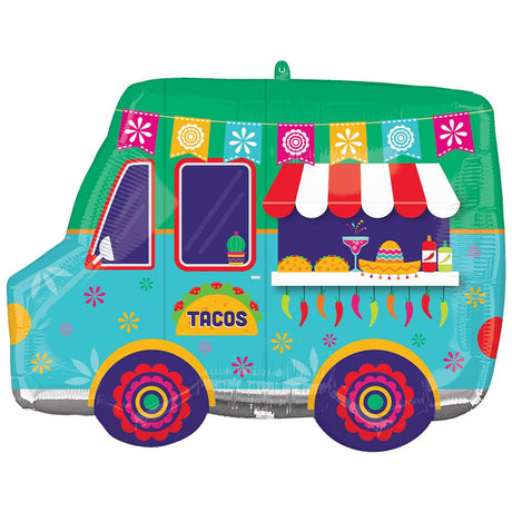 Foil Balloon Fiesta Time Taco Truck