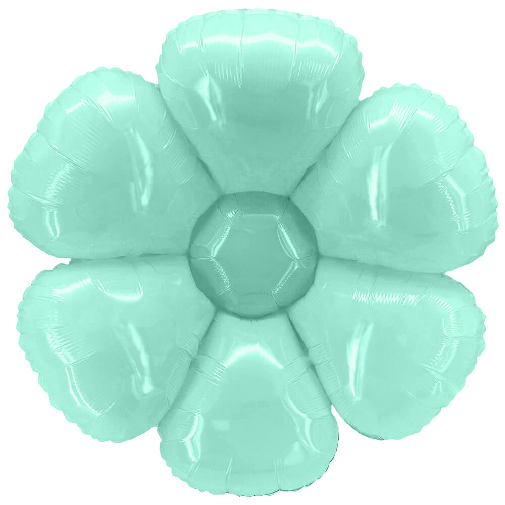 Plastic Balloon Flower Shape Light Blue