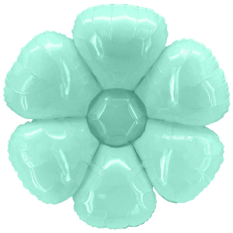 Plastic Balloon Flower Shape Light Blue